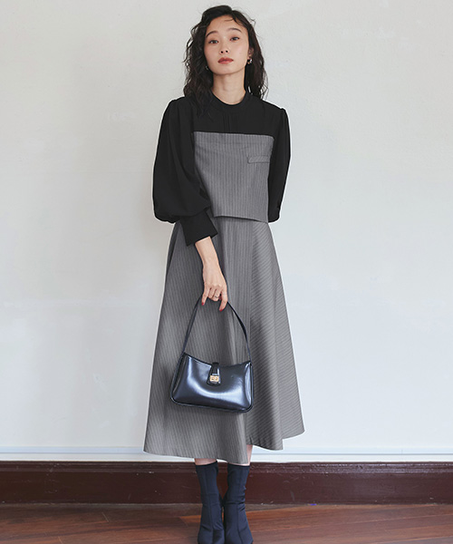 る*し様 サイズ0 新品　パーリーゲイツ 薄手の長袖ワンピース　スカート RUIRUE BOUTIQUE（ルイルエブティック） レディース ロングワンピース