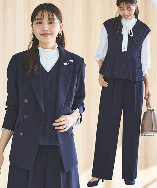 RUIRUE BOUTIQUE ママスーツ ネイビー ジャケット＆ワンピ 9号 RUIRUE BOUTIQUE ワンピース＆ジャケットアンサンブルスーツセット(7号