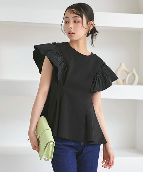 レディース Tシャツ 半袖 カットソー トップス フレンチスリーブ 春 夏 秋 50代 40代 30代 ミセス きれいめ 大人かわいい 上品 白 体型カバー 洗える ストレッチ RUIRUE BOUTIQUE レディース Tシャツ 半袖 カットソー トップス