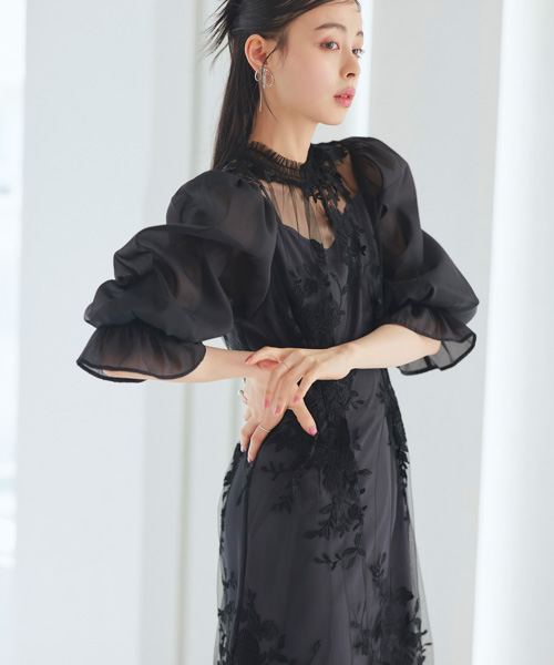 パーティードレス 結婚式 ロングワンピース オケージョン 大きいサイズ お呼ばれ 二次会 披露宴 フォーマル 50代 40代 30代 長袖 学生 服装 ミセス レディース | RUIRUE BOUTIQUE | 02