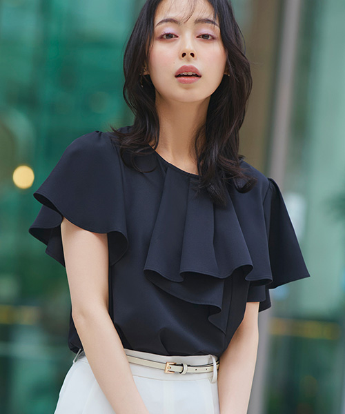 レディース ブラウス 半袖 トップス シャツ オフィスカジュアル 通勤 ミセス 女性 服装 大人可愛い 上品 おしゃれ きれいめ 白 体型カバー 洗える ストレッチ RUIRUE BOUTIQUE レディース ブラウス 半袖 Tシャツ トップス