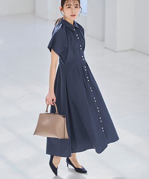 RUIRUE BOUTIQUE レディース 夏 シャツワンピース フレア