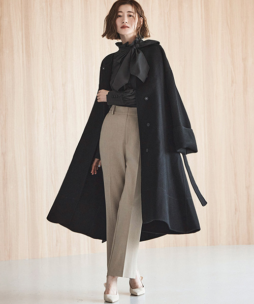 美品 着用回数1回 ルイルエブティック スタンドカラー Aラインロングコート 美品 着用回数1回 ルイルエブティック スタンドカラー Aラインロングコート