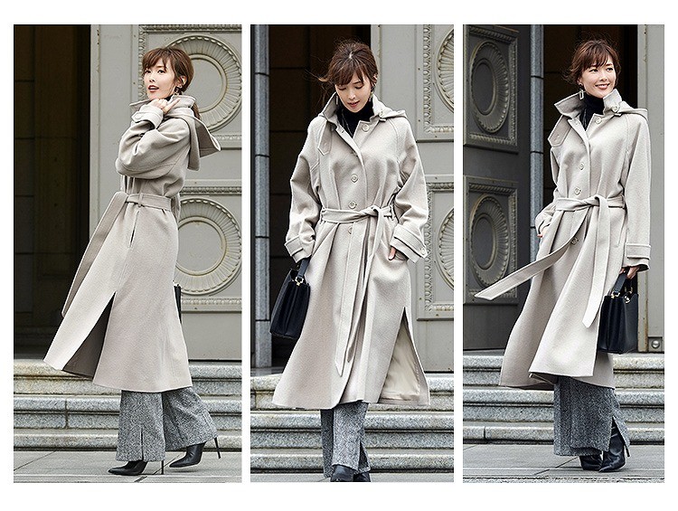 RUIRUE BOUTIQUE レディース ロングコート ウールコート ウール