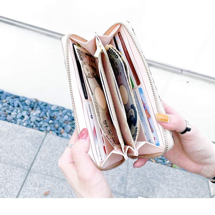 長財布 財布 レディース 本革 革財布 ハラコ ダルメシアン柄 アニマル