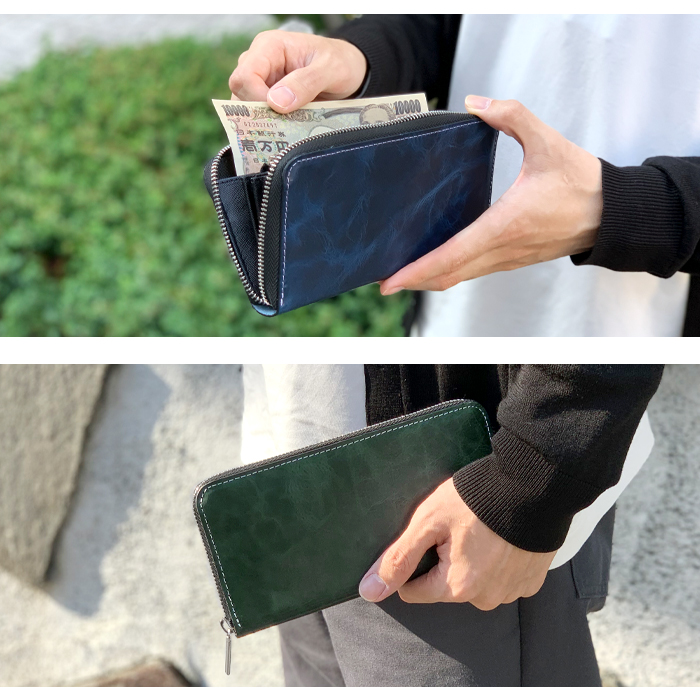 長財布 財布 メンズ 本革 牛革 ヌメ革 サイフ さいふ ウォレット 革