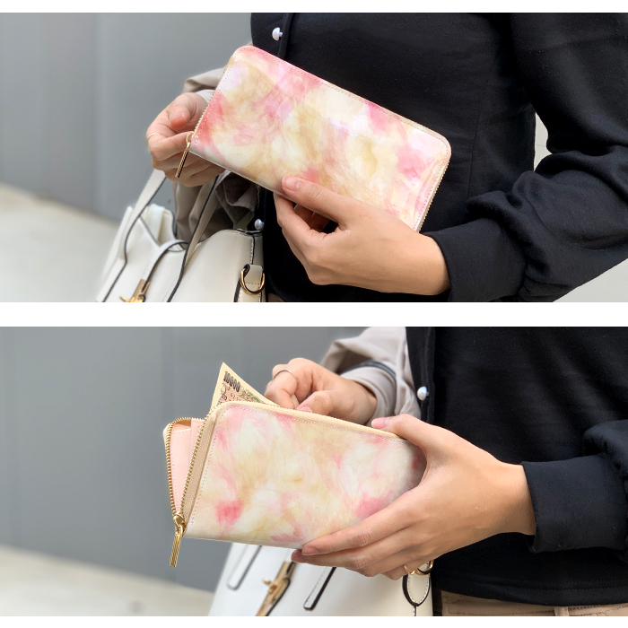 長財布 財布 レディース 本革 イタリアン アート おしゃれ サイフ さいふ ウォレット ラウンドファスナー 革 牛革 レザー カード収納 革財布 ラウンド長財布 本革 イタリアン アート 長財布 財布 レディース おしゃれ サイフ