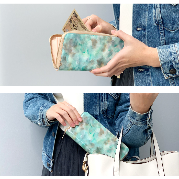 本革 イタリアン アート 長財布 財布 レディース おしゃれ サイフ