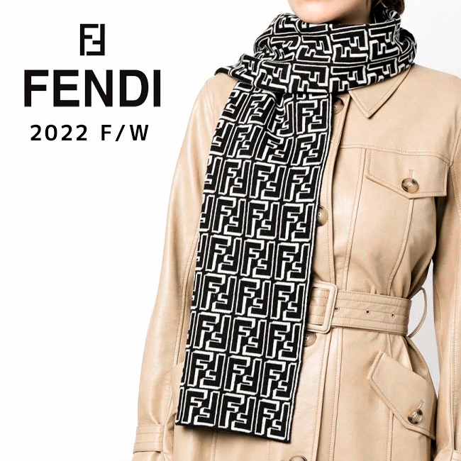 FENDI フェンディ ロゴマフラー FXS124 ALGS レディース メンズ ウール