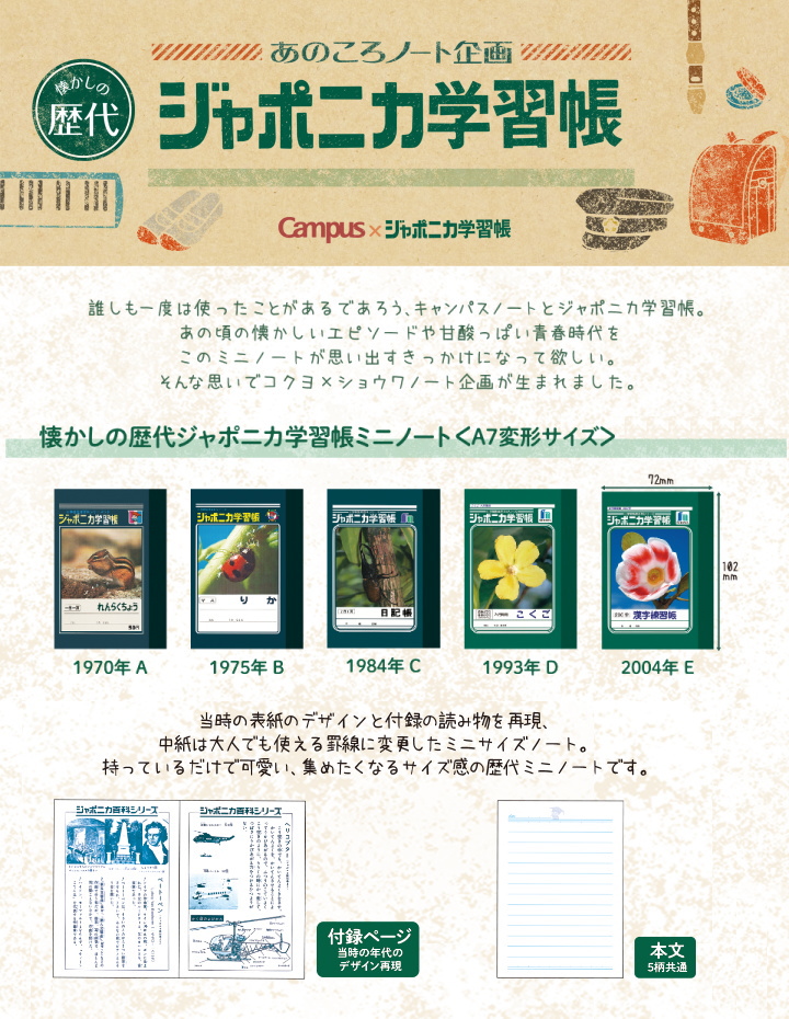 ショウワノート あのころノート企画 Campus×ジャポニカ学習帳 A7 50冊