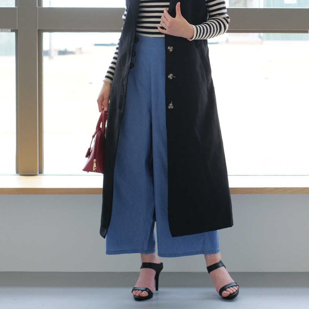 aquagarage デニムウエストボタンワイドパンツ レディース 春 夏 aquagarage デニムウエストボタンワイドパンツ レディース 春 夏