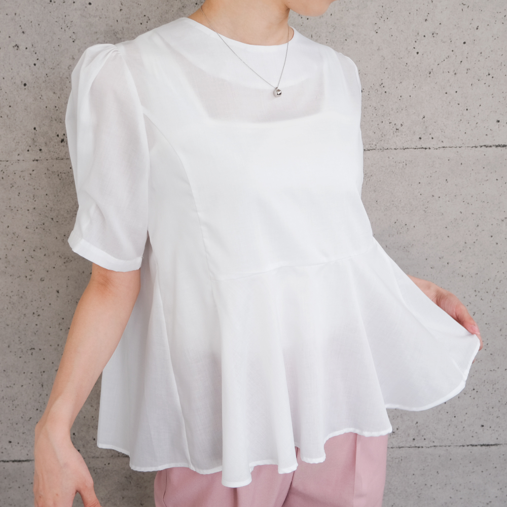 バックプリーツブラウス春 夏 秋 S M L レディース ≪ゆうメール便配送