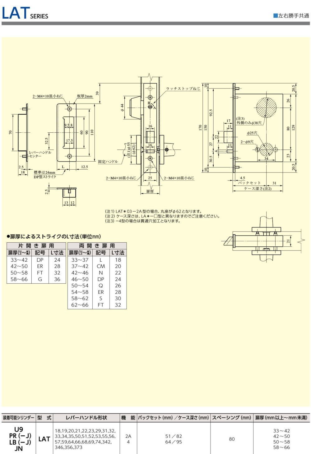 MIWA　LAT　外形図・切欠図