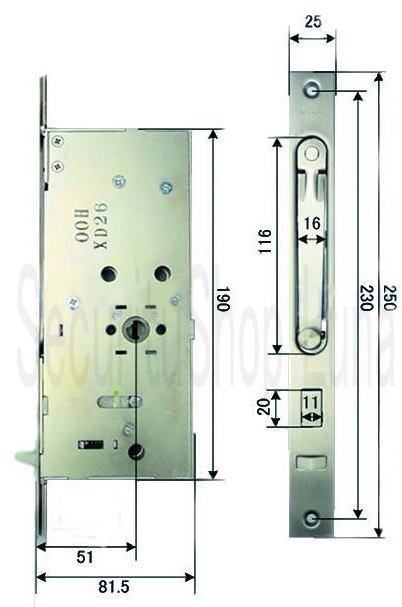 三協アルミ PH3561 (後期型）アルピーネEX or DXIIドア用錠ケース