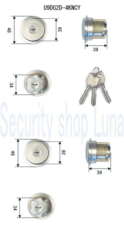 美和ロック U9DG2Dシリンダー U9 DG2D-4．KNCY ST