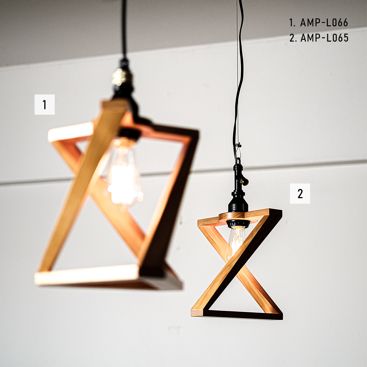 AMP WOODEN SHADE LAMP DUO WIRE アンパサンド ウッデンシェード