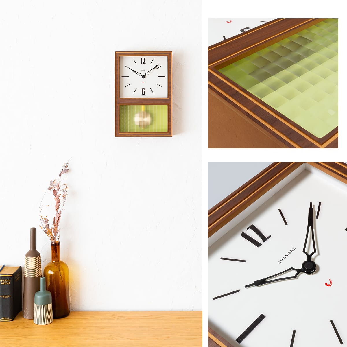 振り子時計 GLASS PENDULUM CLOCK CLASSIC 【WALNUT】 : 走人 - 通販