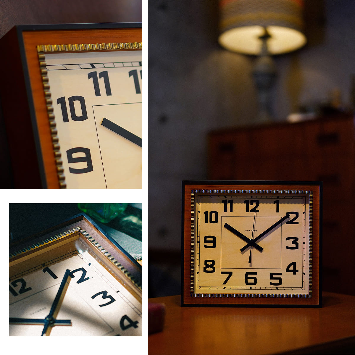 BRASS RECTANGLE CLOCK -WOODDIAL- 【CAFE BROWN】 |  | 09