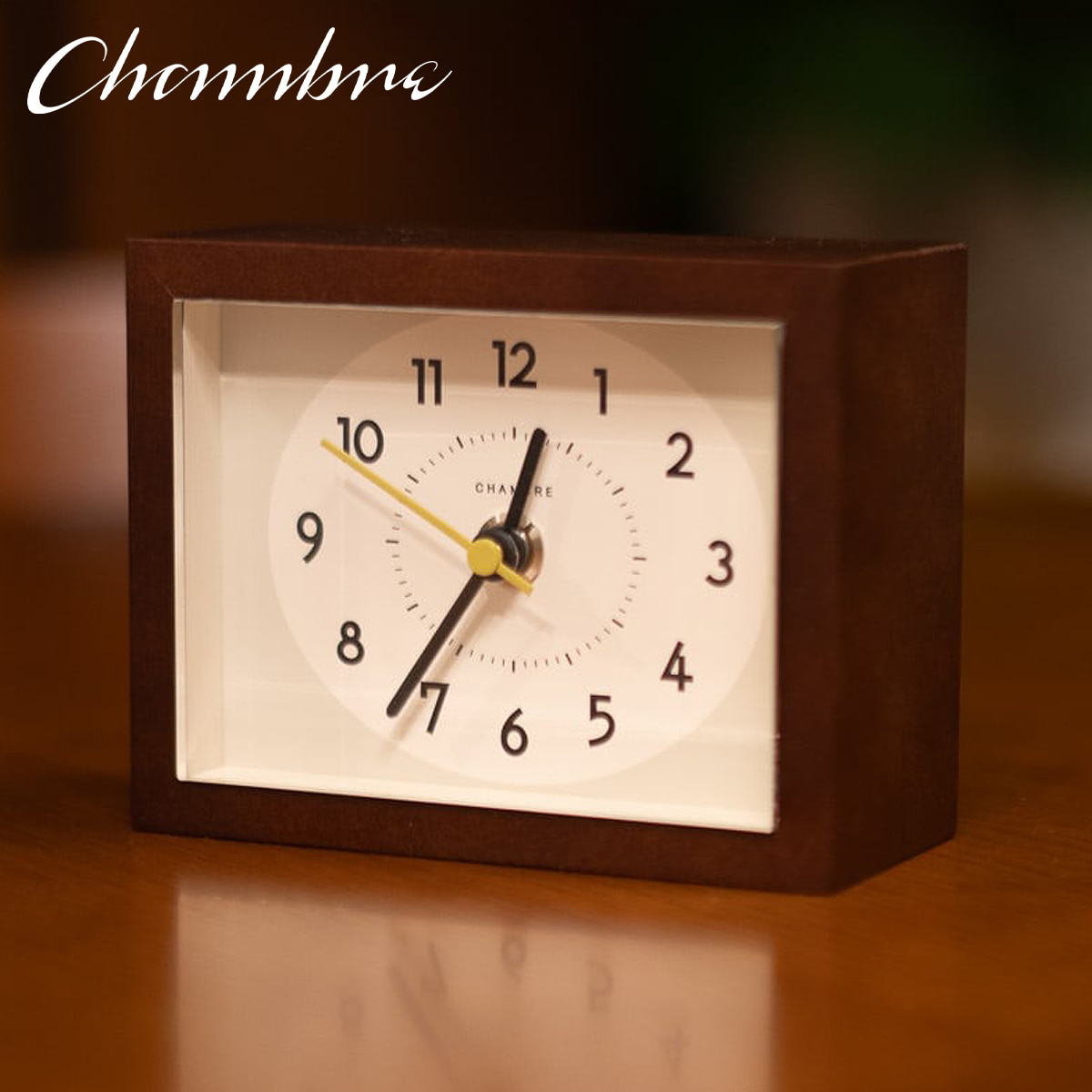 ひのきの置き時計 【DARK BROWN -GREEN秒針-】 | 