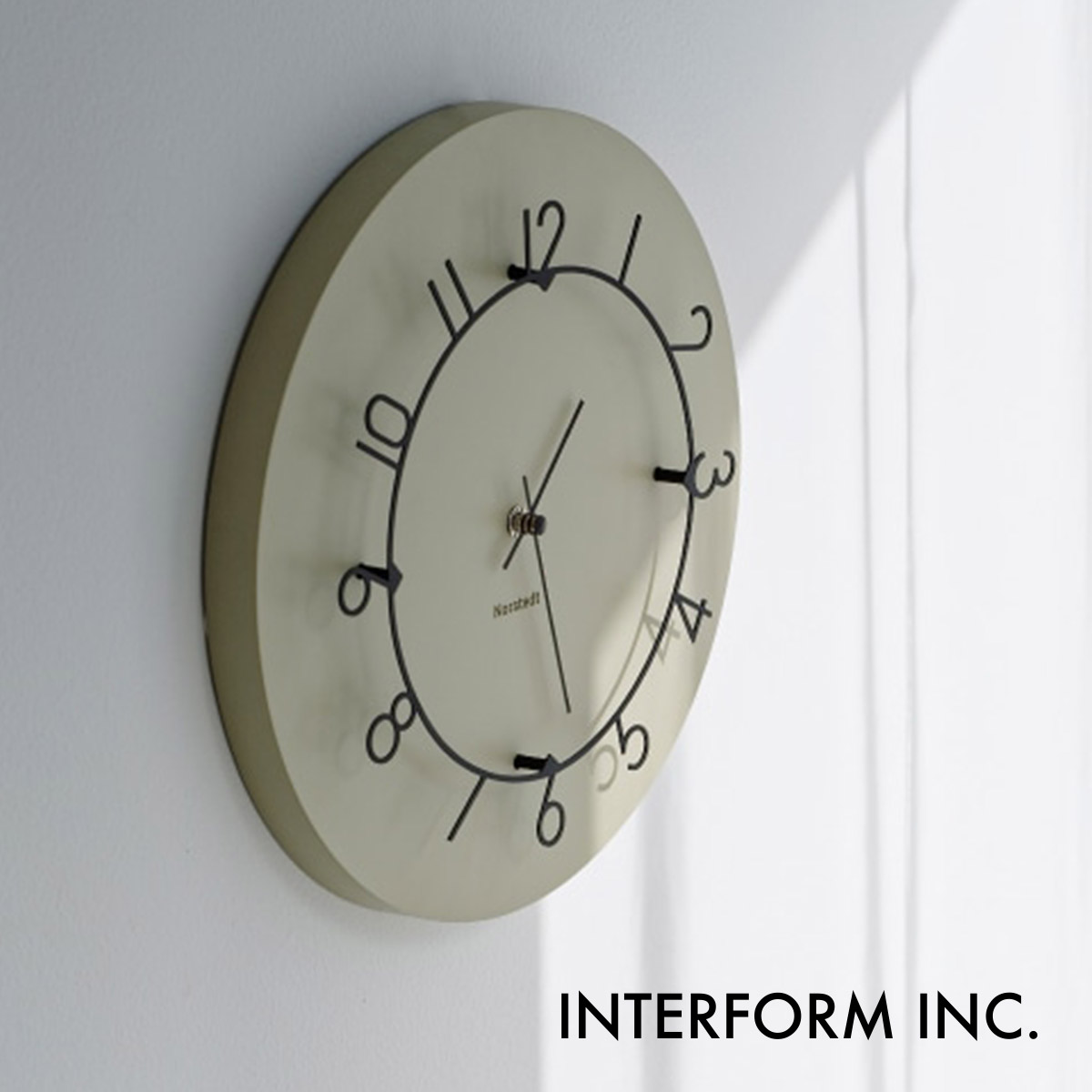 インターフォルム　ルゥ　Luu INTER FORM INC. ベージュ掛時計 INTERFORM 掛け時計 ウォール クロック Luu ルウ ウォール