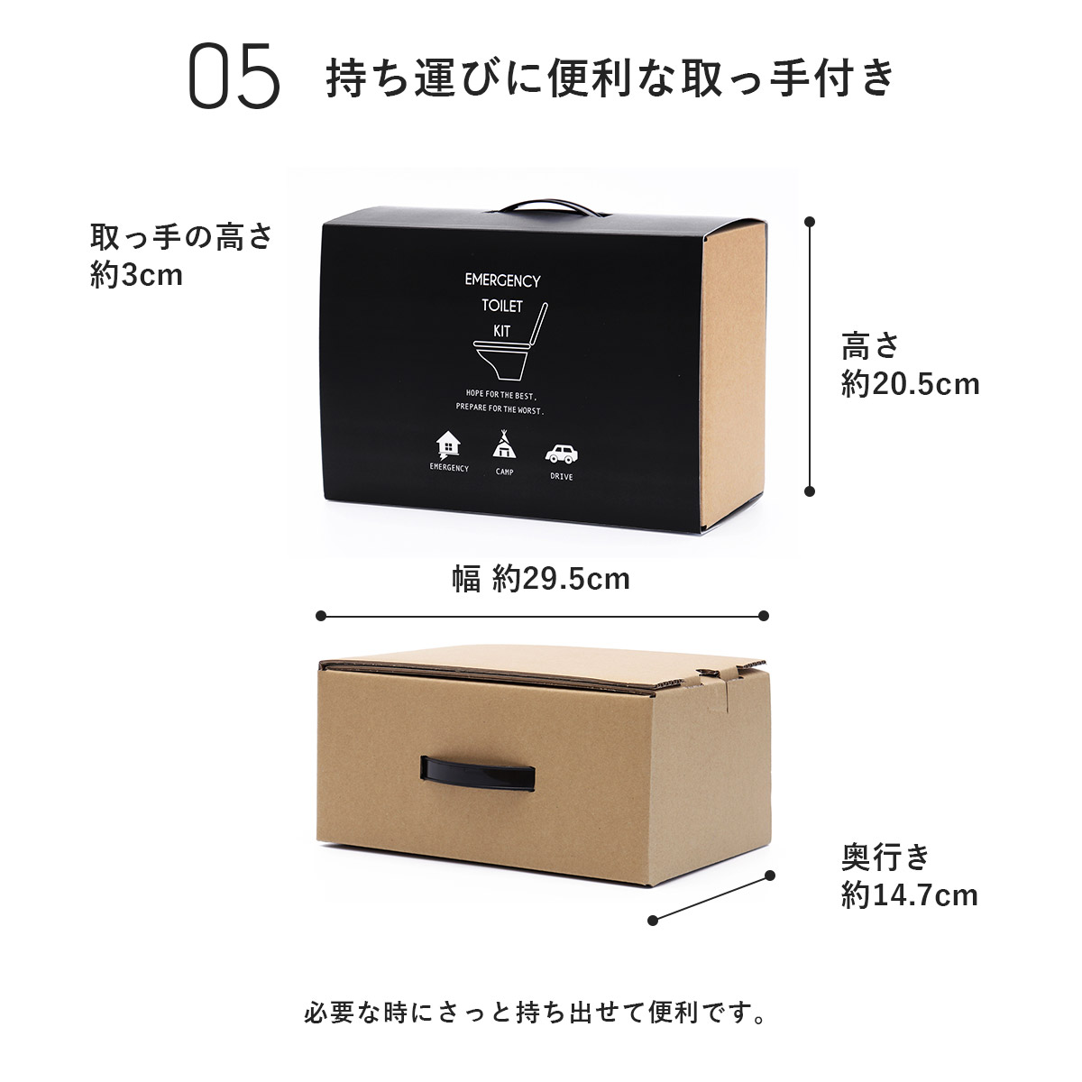 緊急用トイレキット（10個入）ダンボール製簡易トイレ付き×２個セット | 東洋ケース | 07