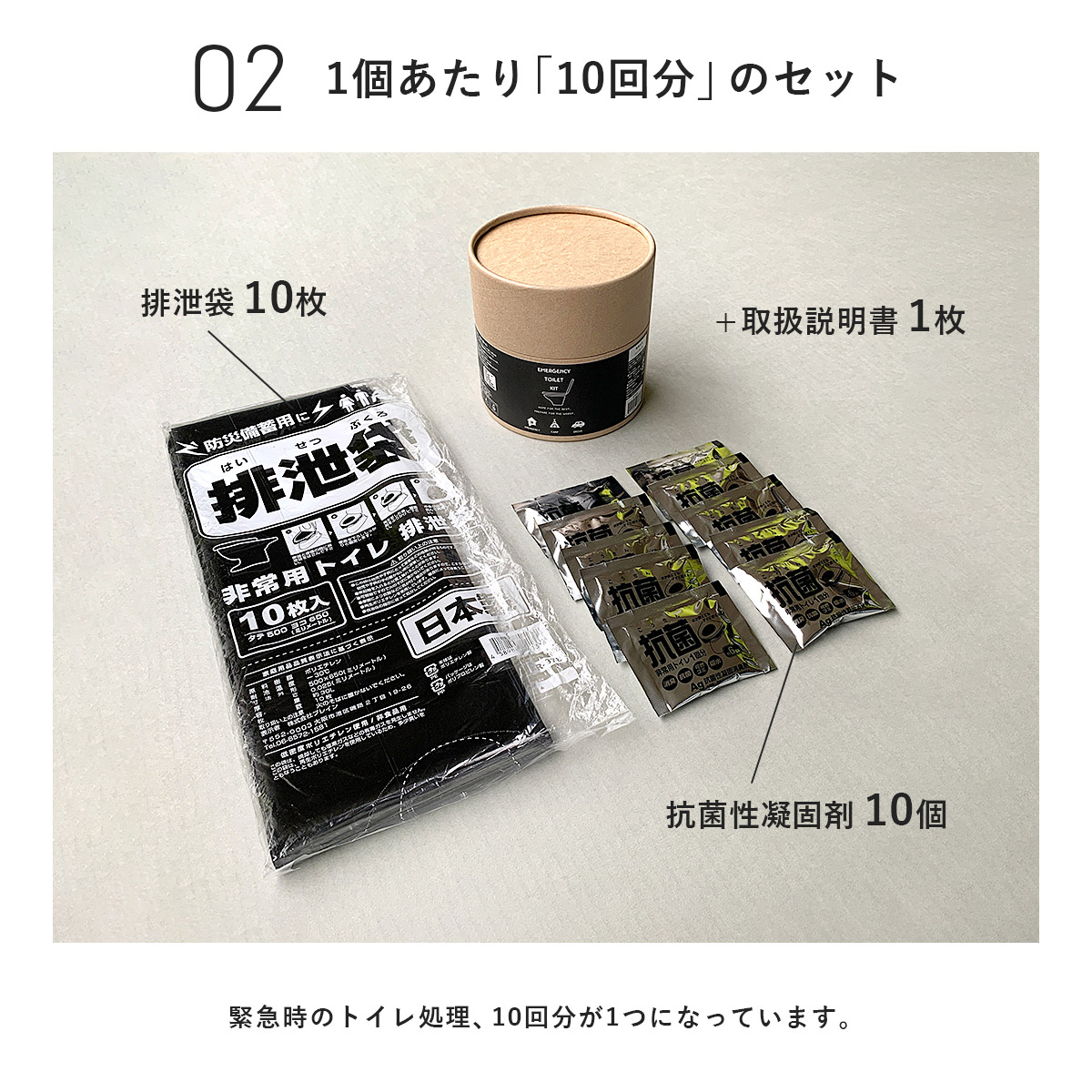 緊急用トイレキット（10個入）×２個セット | 東洋ケース | 05