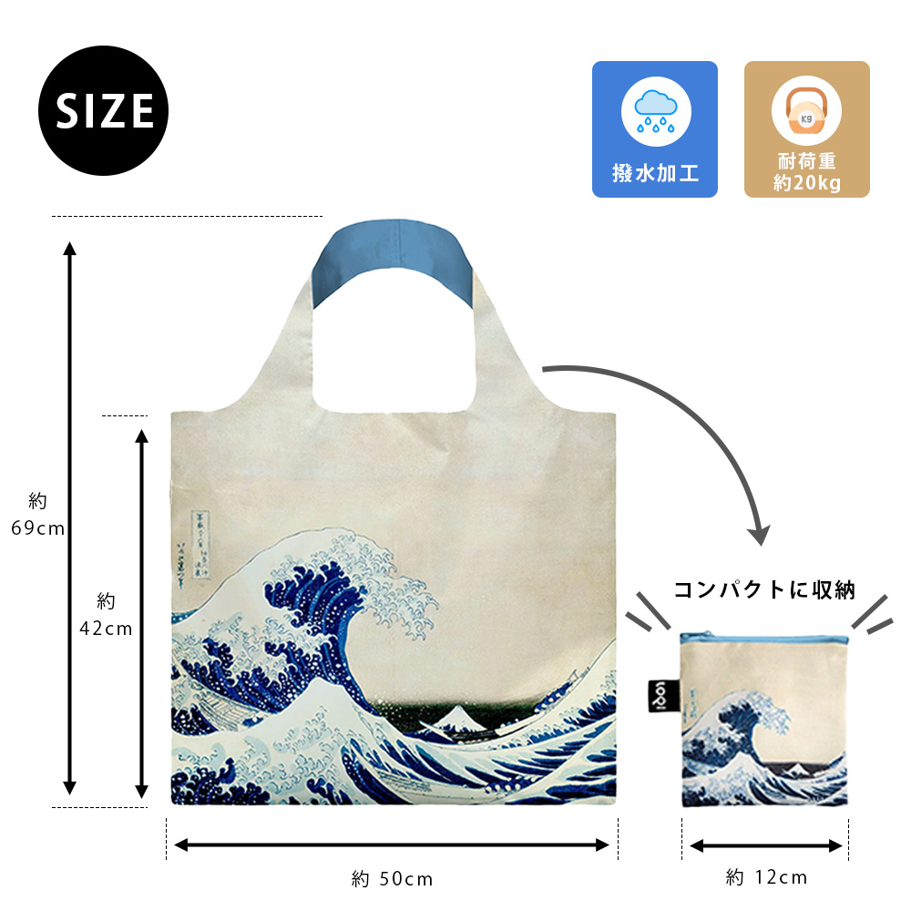 LOQI LOQI（ローキー） エコバッグ KATSUSHIKA HOKUSAI 葛飾北斎