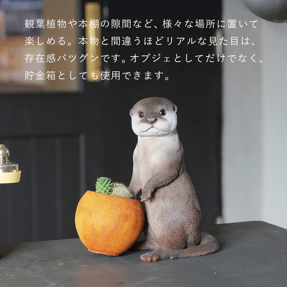 magnet PET BANK ペットバンク OTTER カワウソ オブジェ 貯金箱