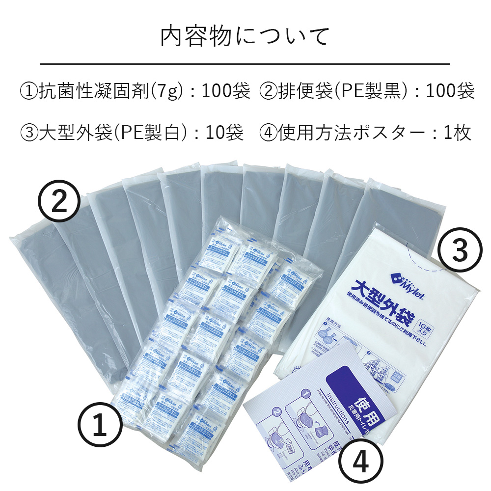 Mylet マイレット 災害用トイレセット S-100 【100回分】 |  | 03
