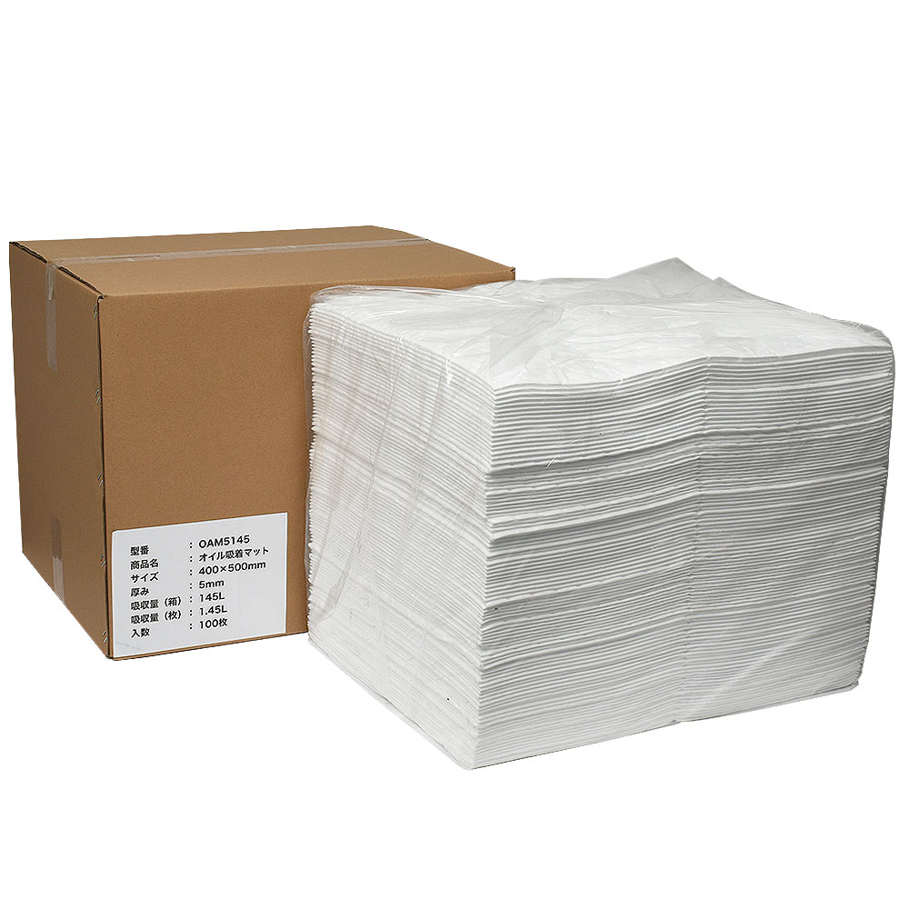 mita オイル吸着マット 5mm 100枚入 400 x 500mm 油吸着専用 吸収量1.45L/枚 業務用 |  | 06
