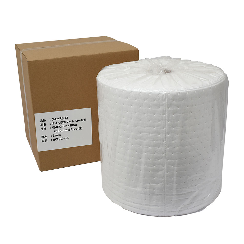 mita オイル吸着マット ロール型  幅400 x 50m（500mm毎ミシン目あり） 厚み3mm 吸収量90L 400mm x 500mmサイズ100枚分相当 |  | 06