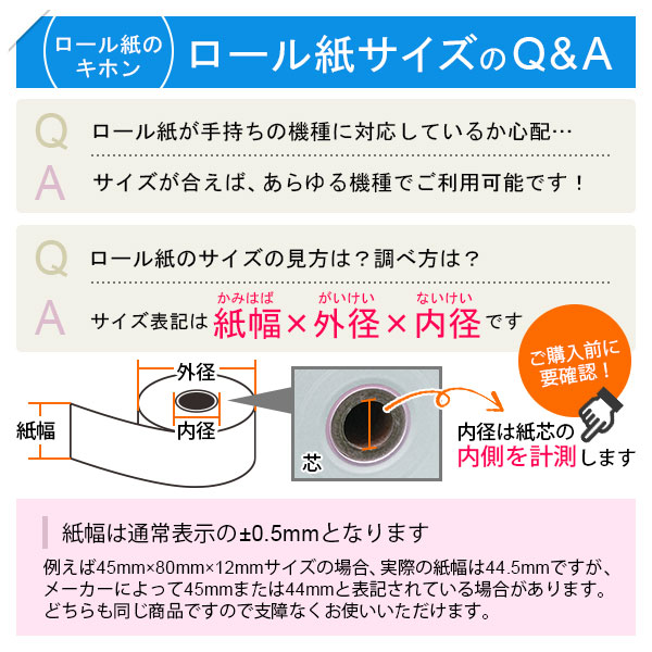 ヒット株式会社 Vega3000シリーズ (V3C Touch,V3C Lite,V3M Touch,V3M Lite) 対応汎用感熱ロール紙 (5巻) 関連画像1