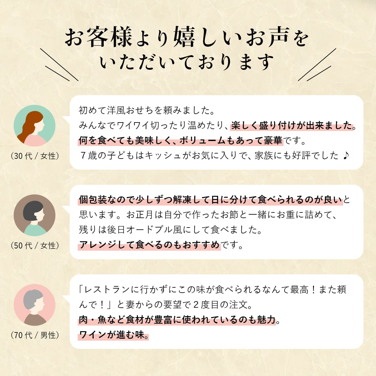おせち 2026 洋風 オードブル 洋風おせち リヨン 料理と容器セット / おせち料理 おつまみ フレンチ ふらんす屋 29品 4人前 5人前 三段重 冷凍 個包装 |  | 13