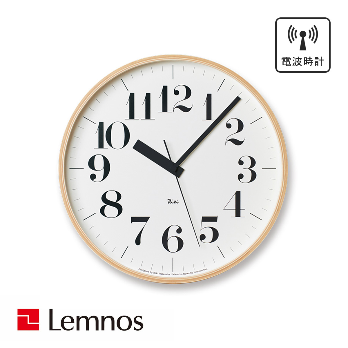 RIKI CLOCK RC リキクロック ［電波時計］ WR08-27 / 壁掛け時計 / 日本製 / Lemnos / レムノス / タカタレムノス / TAKATA Lemnos / 渡辺 力 / RIKI WATANABE｜runner