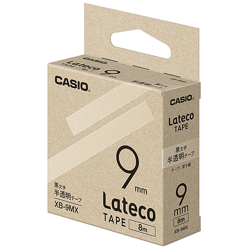 カシオ ラテコ 詰め替え用テープ 9mm 黒文字/テープは10色から選択可能 | CASIO | 01
