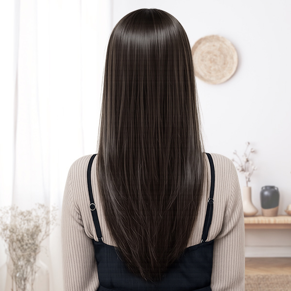 新品未使用おまけ付き ヘアピース フルウィッグ ロング そのまま被れる★ サロン仕上げ ヘアピース ロング シースル カバーウィッグ JUST5薄毛の