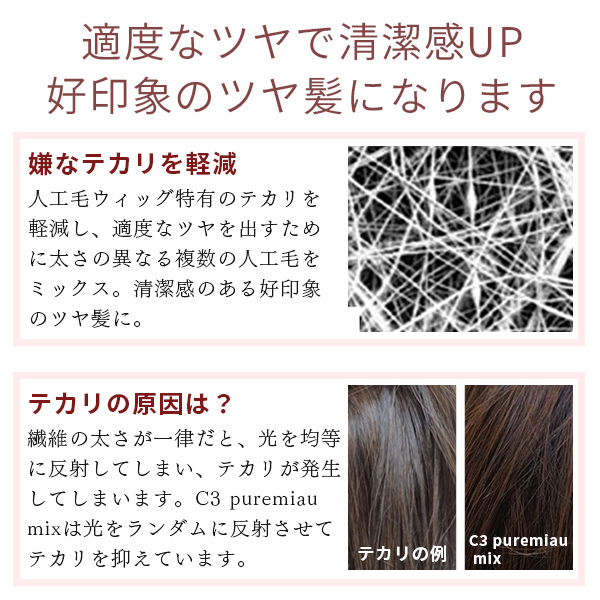 オーダメイド スタイル ウィッグ 医療用 【 選べる２種類のベースキャップ】ミディアム ボブ ショートウルフ シースルー 前髪メッシュ_6