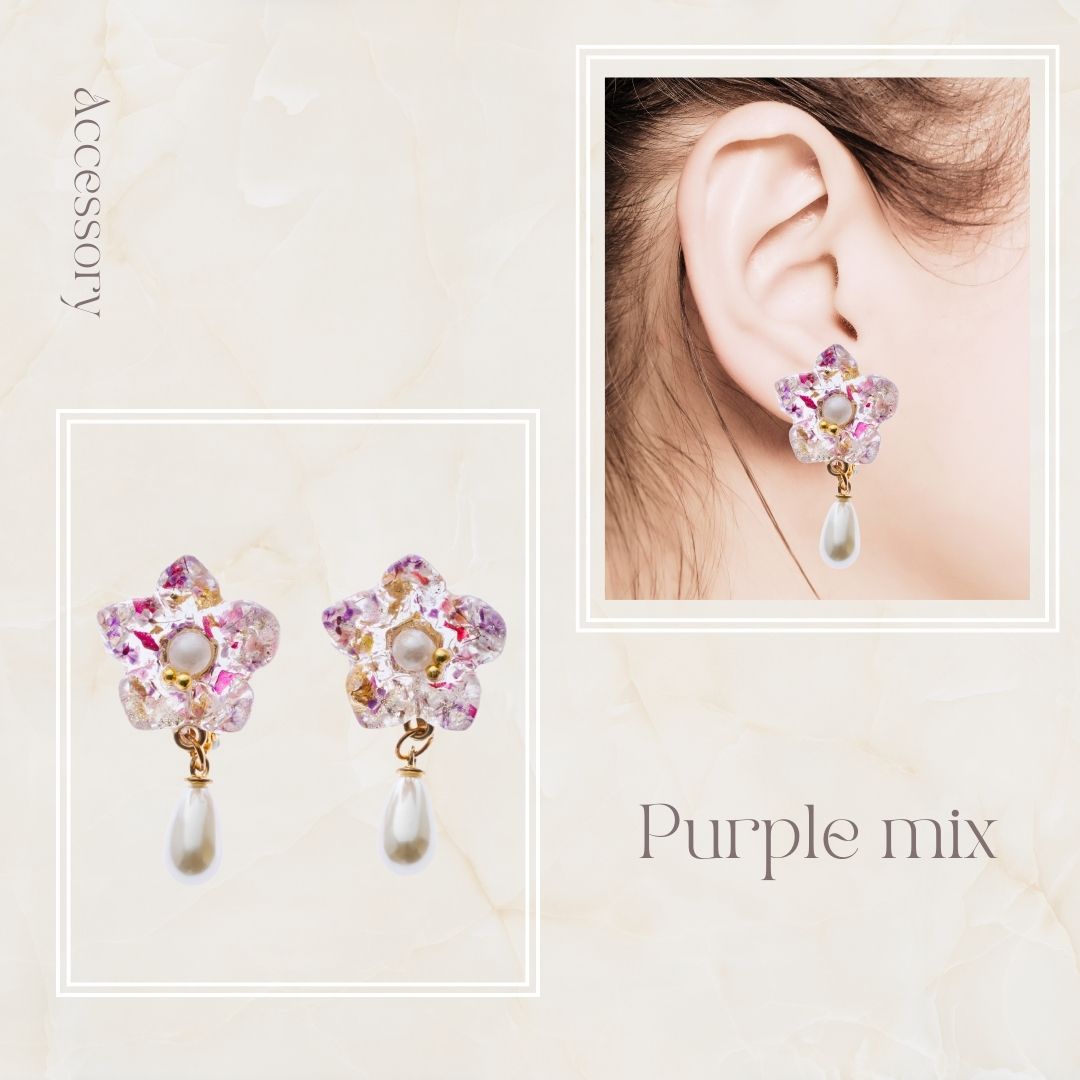 アクセサリー 花 ギフト ピアス イヤリング ドライフラワー フル