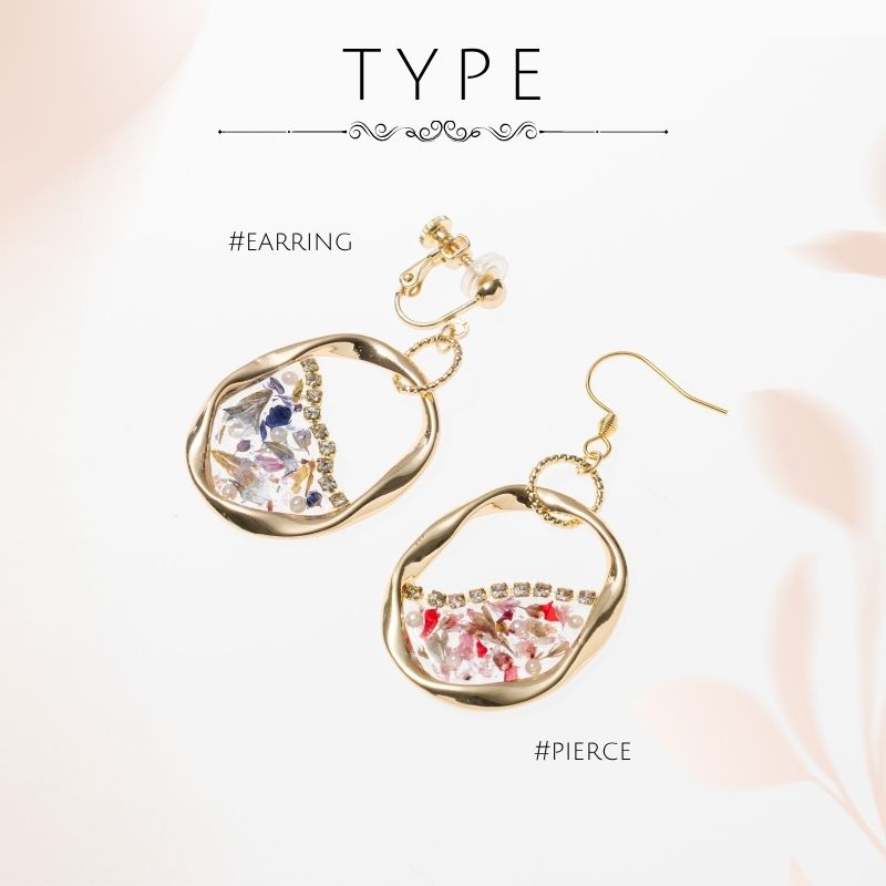 アクセサリー 花 ギフト ピアス イヤリング ドライフラワー フープ