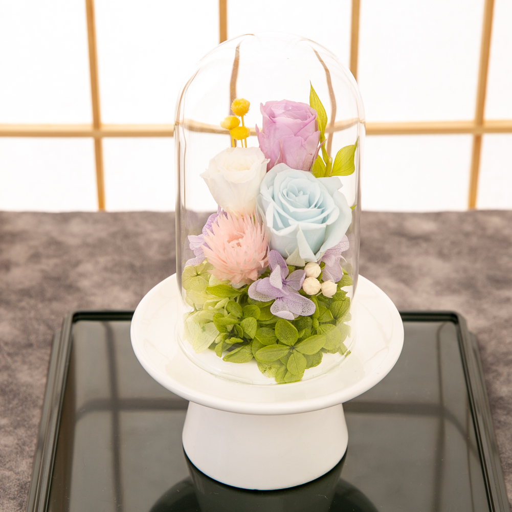 プリザーブドフラワー Ruplan（ルプラン）仏花 ラルム ガラスドーム