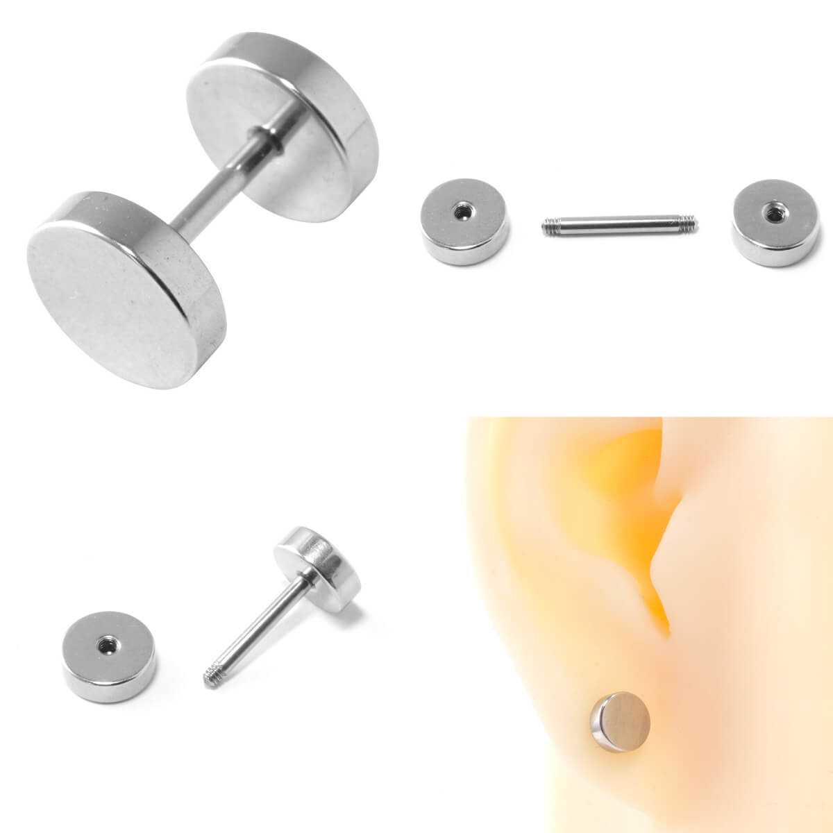 ディスク バーベル 14G 16G 18G 軟骨ピアス ボディピアス : From da