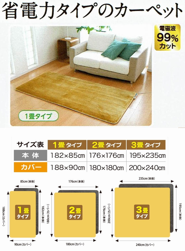 電気ホットカーペット ZCB-10S 1畳タイプ(本体のみ) ※ゼンケン直送