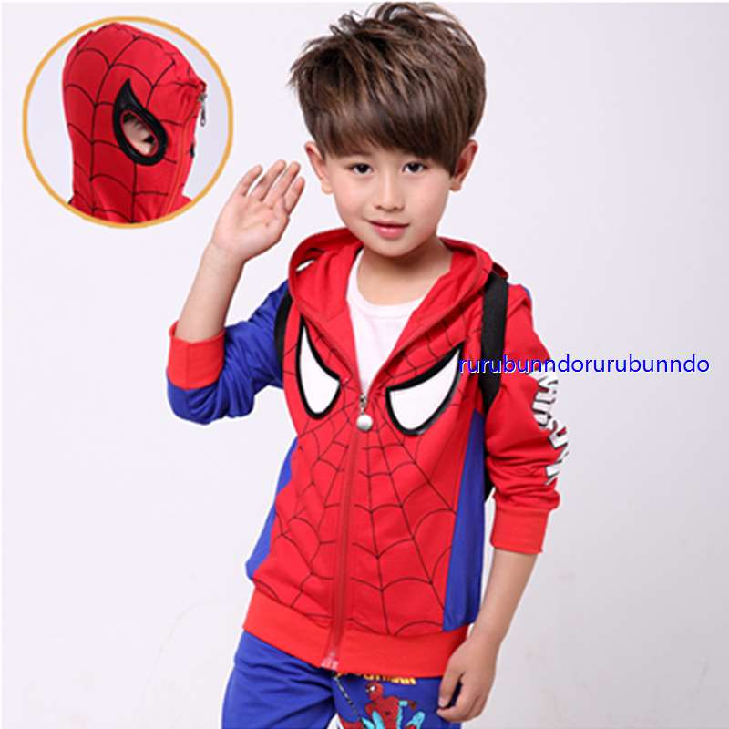 子供服 春秋スウェット 男の子 スパイダーマン 3点セット パーカー ズボン キッズリュック 長袖 ジャージ 通気 カジュアル コスチューム