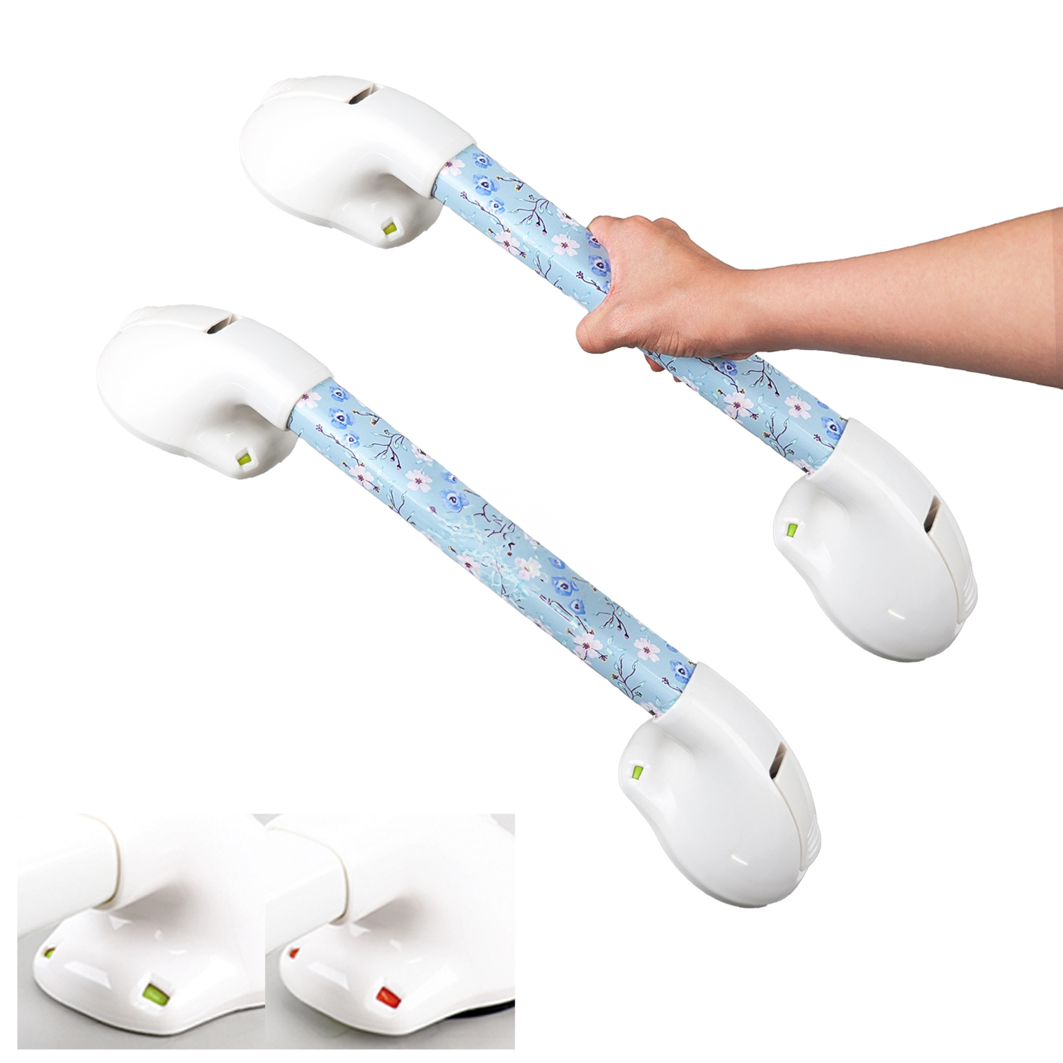 介護の専門家推奨] 吸盤式浴槽手すり 工事不要 2set 3年保証 強力吸着