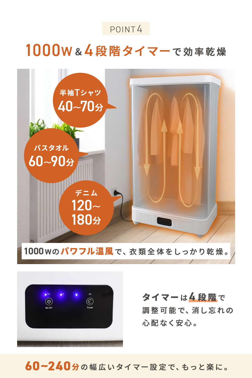Rocotto（ロコット） クローゼット型乾燥機 衣類乾燥機 部屋干し 省