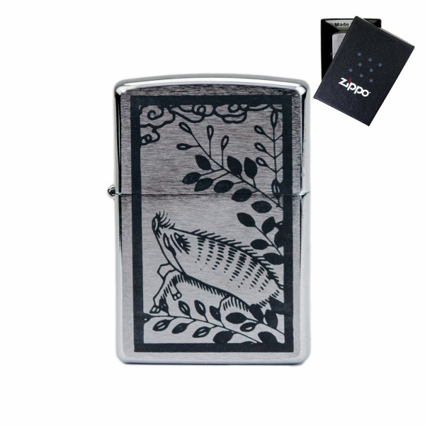 ジッポライター ZIPPO ライター ジッポーライター 刻印 #200 単品 花札 猪鹿蝶