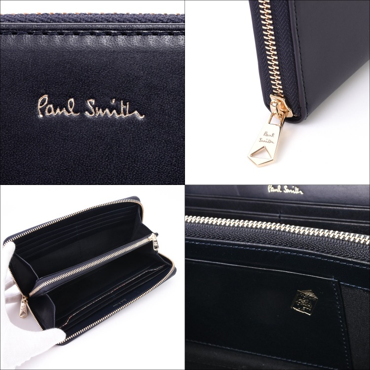日本製国産PAUL SMITH 財布 メンズ ブラック 新品 レザー ポールスミス 685 折り財布