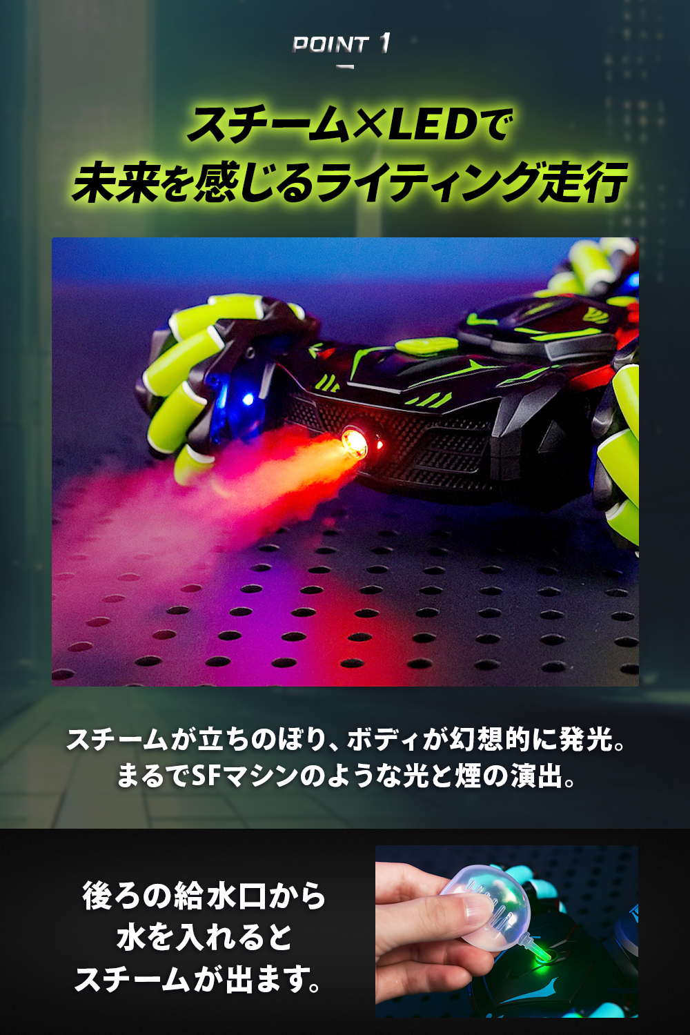 ラジコンカー オフロード 360度回転 ジェスチャー操作 充電式 子供向け