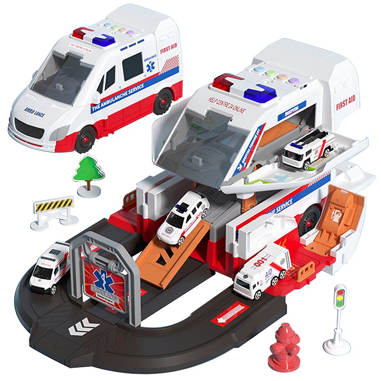 車 おもちゃ ミニカー 変形 救急車 消防車 パトカー 自動車 乗り物 緊急車両セット 知育玩具 3歳 4歳 5歳 男の子 音 光る 子供 クリスマスプレゼント｜rush-mall｜04