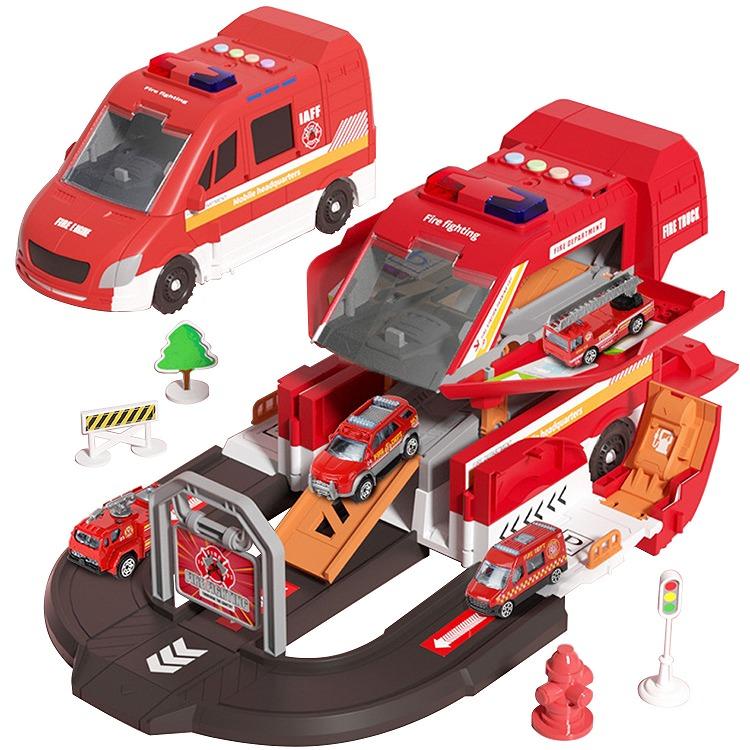 車 おもちゃ ミニカー 変形 救急車 消防車 パトカー 自動車 乗り物 緊急車両セット 知育玩具 3歳 4歳 5歳 男の子 音 光る 子供 クリスマスプレゼント｜rush-mall｜03